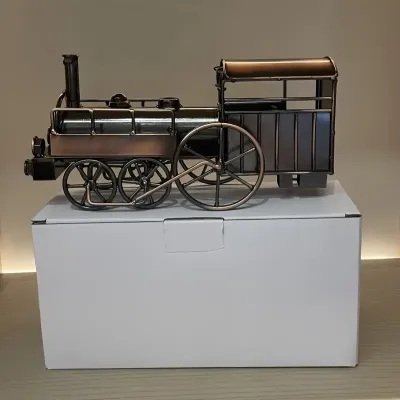 Desktop Art Statue Retro Iron Art Locomotive Model, Nostalgia Vintage Train Crafts